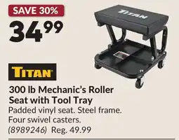 Princess Auto 300 lb Mechanic's Roller Seat with Tool Tray offer