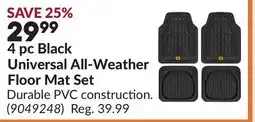 Princess Auto 4 pc Black Universal All-Weather Floor Mat Set offer