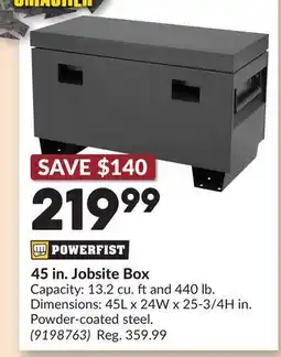 Princess Auto 45 in. Jobsite Box offer