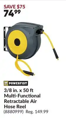 Princess Auto 3/8 in. x 50 Multi-Functional Retractable Air Hose Reel offer