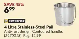 Princess Auto 4 Litre Stainless-Steel Pail offer