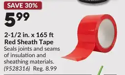 Princess Auto 2-1/2 in. x 165 Red Sheath Tape offer
