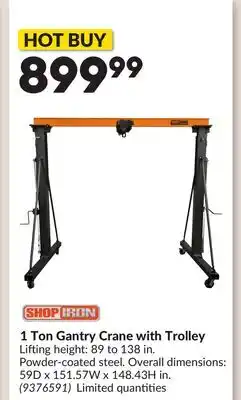 Princess Auto 1 Ton Gantry Crane with Trolley offer