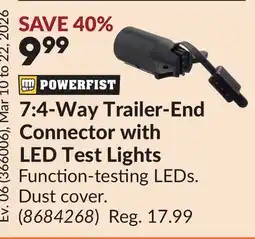 Princess Auto 7:4-Way Trailer-End Connector with LED Test Lights offer