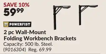 Princess Auto 2 pc Wall-Mount Folding Workbench Brackets offer