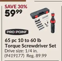 Princess Auto 65 pc 10 to 60 lb Torque Screwdriver Set offer