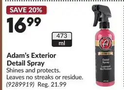 Princess Auto Adam's Exterior Detail Spray offer