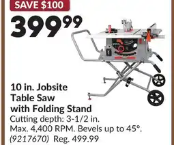 Princess Auto 10 in. Jobsite Table Saw with Folding Stand offer