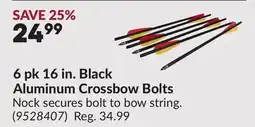 Princess Auto 6 pk 16 in. Black Aluminum Crossbow Bolts offer