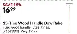Princess Auto 15-Tine Wood Handle Bow Rake offer