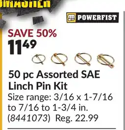 Princess Auto 50 pc Assorted SAE Linch Pin Kit offer