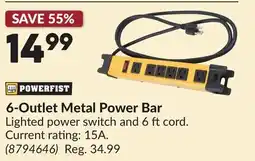 Princess Auto 6-Outlet Metal Power Bar offer