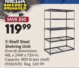 Princess Auto 5-Shelf Steel offer