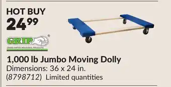 Princess Auto 1,000 lb Jumbo Moving Dolly offer