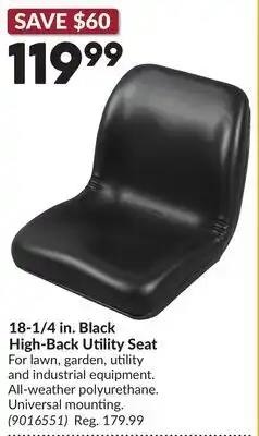 Princess Auto 18-1/4 in. Black High-Back Utility Seat offer