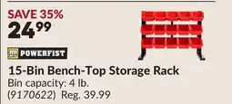 Princess Auto 15-Bin Bench-Top Storage Rack offer