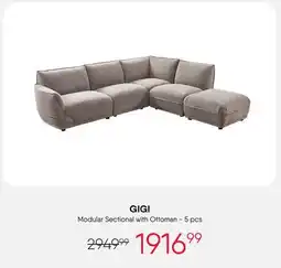 Meubles RD GIGI Modular Sectional with Ottoman - 5 pcs offer