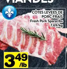 Supermarché PA CÔTES LEVÉES DE PORC FRAIS | Fresh Pork Spareribs offer
