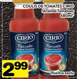 Supermarché PA COULIS DE TOMATES CIRIO | Strained Tomatoes offer