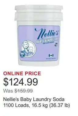 Costco Nellie's Baby Laundry Soda 1100 Loads, 16.5 kg (36.37 lb) offer