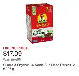 Costco Sunmaid Organic California Sun Dried Raisins offer