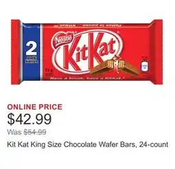 Costco Kit Kat King Size Chocolate Wafer Bars, 24-count offer
