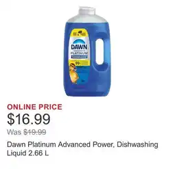 Costco Dawn Platinum Advanced Power, Dishwashing Liquid offer