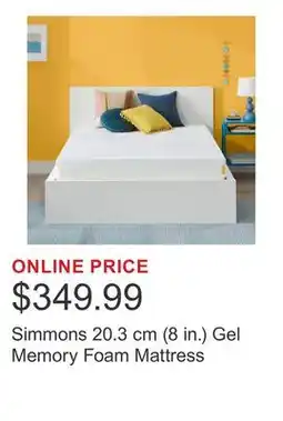 Costco Simmons 20.3 cm (8 in.) Gel Memory Foam Mattress offer
