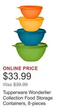 Costco Tupperware Wonderlier Collection Food Storage Containers, 8-pieces offer