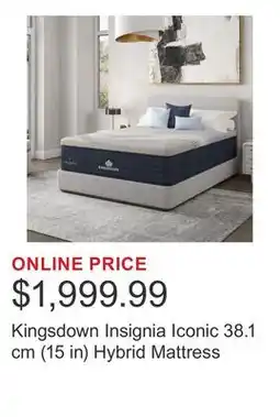 Costco Kingsdown Insignia Iconic 38.1 cm (15 in) Hybrid Mattress offer