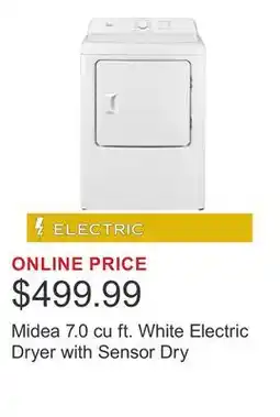 Costco Midea 7.0 cu ft. White Electric Dryer with Sensor Dry offer