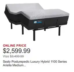 Costco Sealy Posturepedic Luxury Hybrid 1100 Series Ariella Medium Mattress with Adjustable Base offer