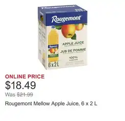 Costco Rougemont Mellow Apple Juice offer