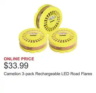 Costco Camelion 3-pack Rechargeable LED Road Flares offer