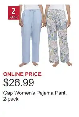 Costco Gap Women's Pajama Pant, 2-pack offer