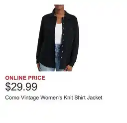 Costco Como Vintage Women's Knit Shirt Jacket offer