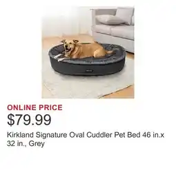 Costco Kirkland Signature Oval Cuddler Pet Bed 46 in.x 32 in., Grey offer