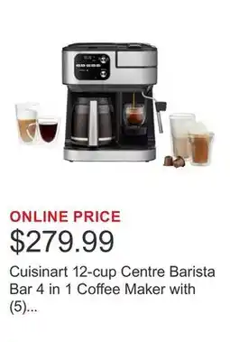 Costco Cuisinart 12-cup Centre Barista Bar 4 in 1 Coffee Maker with (5) Charcoal Filters, K-Cup Compatible offer
