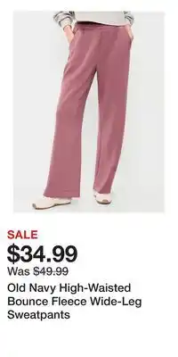 Old Navy Old Navy High-Waisted Bounce Fleece Wide-Leg Sweatpants offer