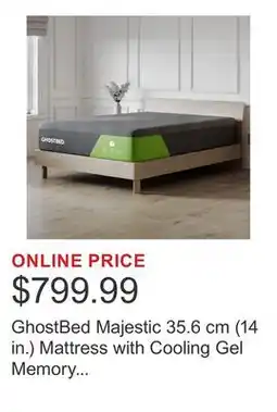 Costco GhostBed Majestic 35.6 cm (14 in.) Mattress with Cooling Gel Memory Foam offer