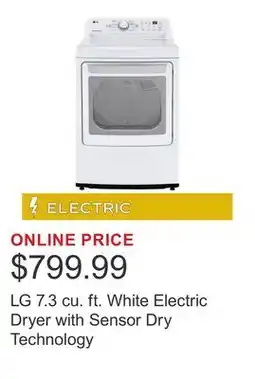 Costco LG 7.3 cu. ft. White Electric Dryer with Sensor Dry Technology offer