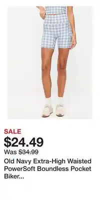 Old Navy Old Navy Extra-High Waisted PowerSoft Boundless Pocket Biker Shorts-- 6-inch inseam - No Front Seam offer