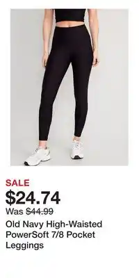 Old Navy Old Navy High-Waisted PowerSoft 7/8 Pocket Leggings offer