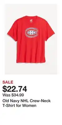 Old Navy Old Navy NHL Crew-Neck T-Shirt for Women offer