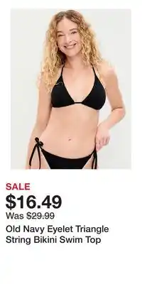 Old Navy Old Navy Eyelet Triangle String Bikini Swim Top offer