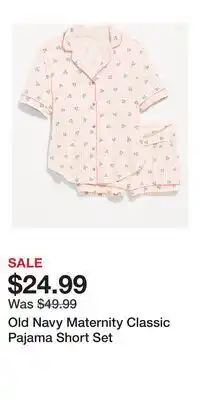 Old Navy Old Navy Maternity Classic Pajama Short Set offer