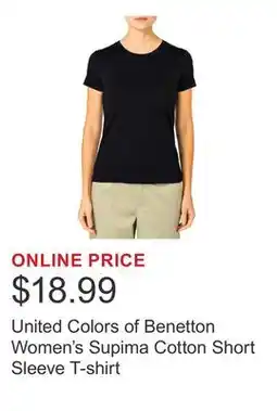 Costco United Colors of Benetton Women's Supima Cotton Short Sleeve T-shirt offer
