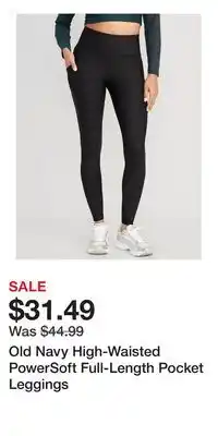 Old Navy Old Navy High-Waisted PowerSoft Full-Length Pocket Leggings offer