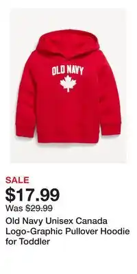 Old Navy Old Navy Unisex Canada Logo-Graphic Pullover Hoodie for Toddler offer