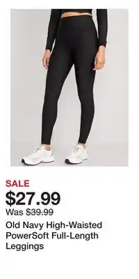 Old Navy Old Navy High-Waisted PowerSoft Full-Length Leggings offer
